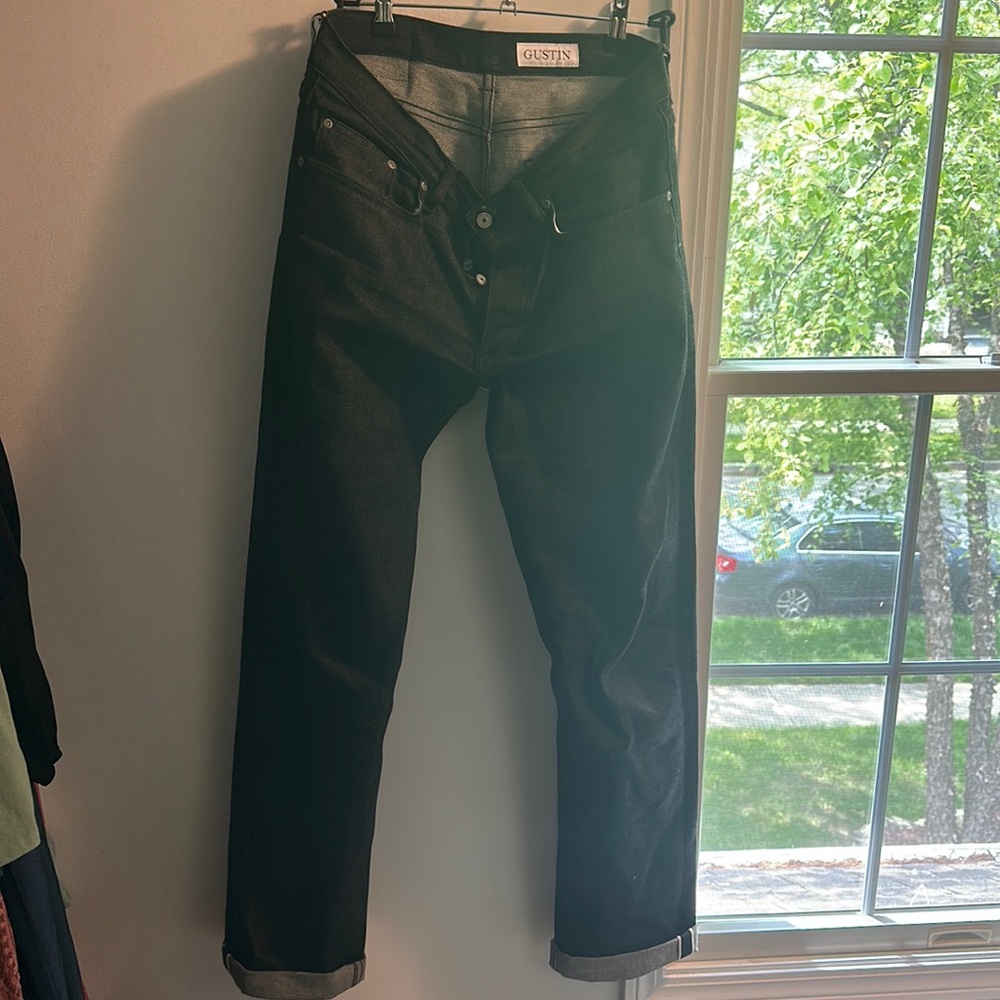Gustin Men's Black Straight-Leg Jeans